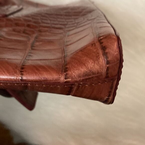 Adrienne Vittadini Brown Leather Clutch / Wristlet - Picture 13 of 13